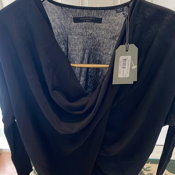 NWT All Saints criss cross long sleeve shirt - Picture 5 of 7